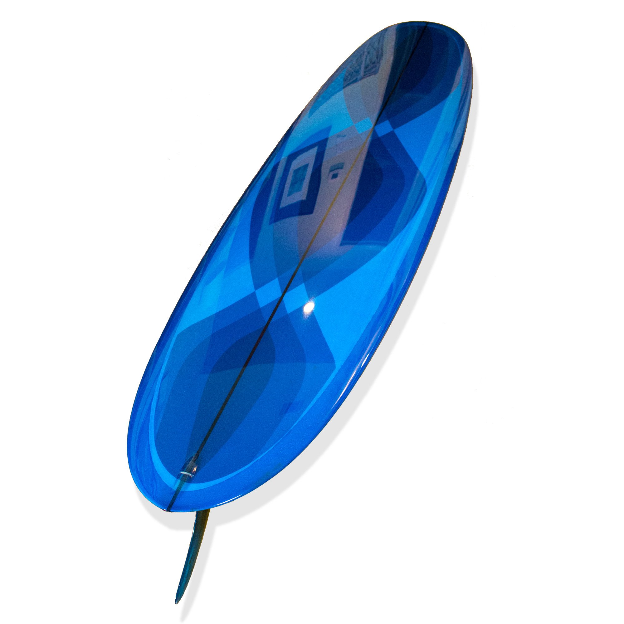 Custom Order Longboard RAND PAN - Driftwood Caravan x Surfing With Friends in Blue