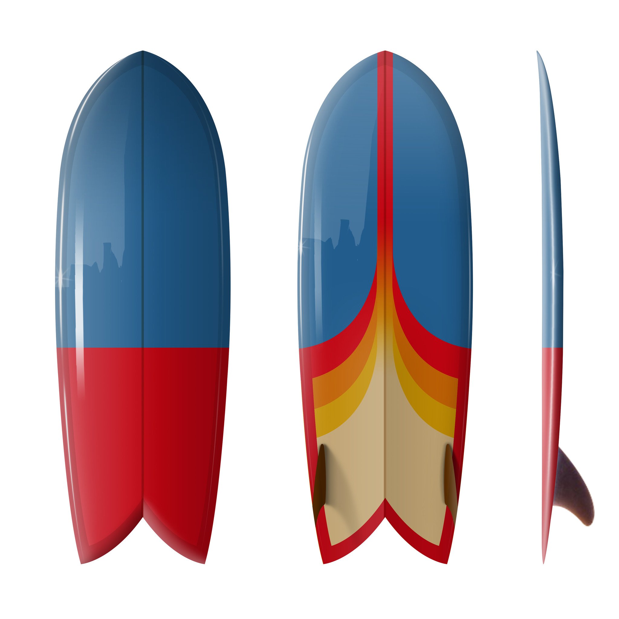 Custom Order  Fish Surfboard Shim-Fish "Astro Pop"- Driftwood Caravan x Surfing With Friends