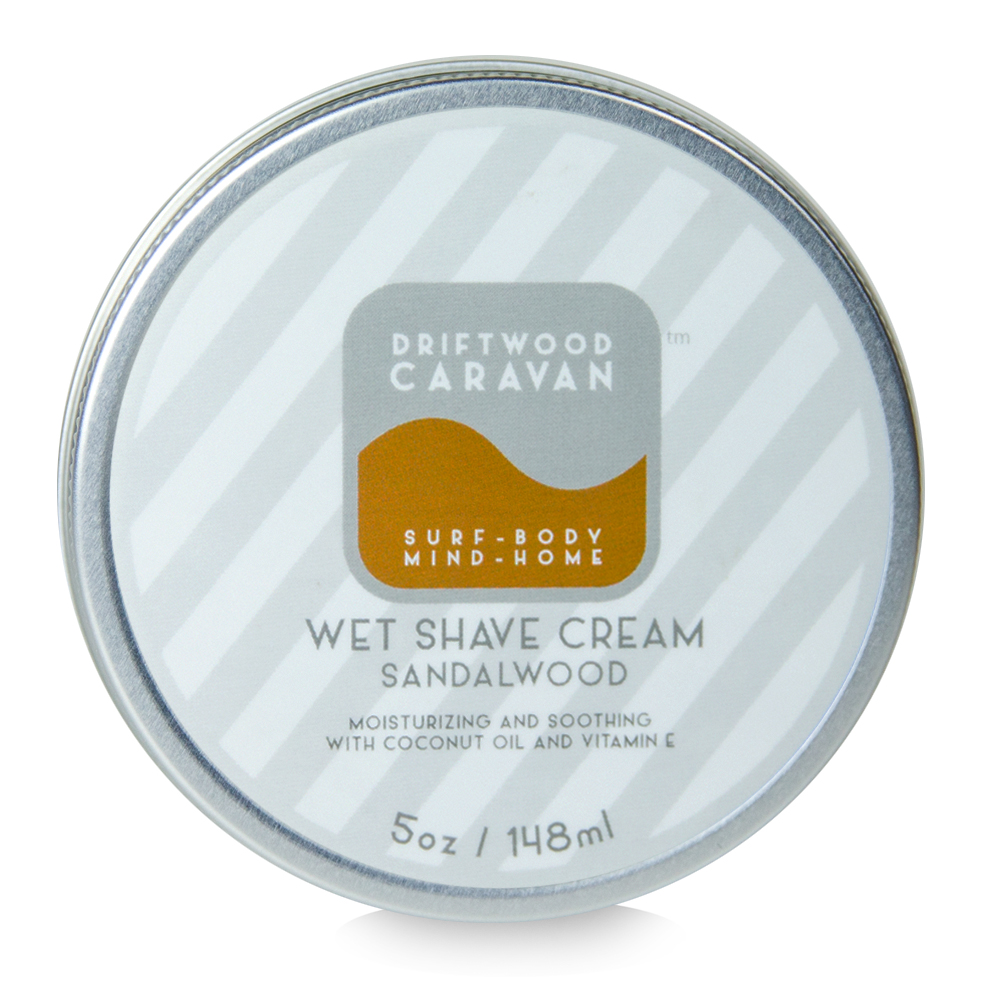 Wet Shave Cream 5oz Sandalwood - Driftwood Caravan Body
